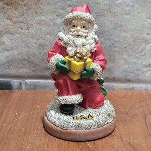 Vintage Santa Terra Cotta Cookie Press USA Wilton American Hearth Figurine